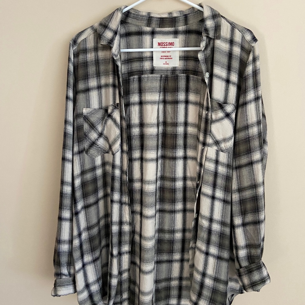 Army Green, Black, and White Flannel